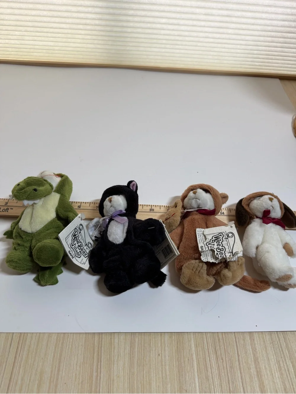 Wee Bear Village Plush by Ganz Small Pets Set. Alligator. Cat. Bear